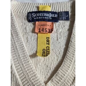 Scottish Isle mens Cardigan Golf sweater L Vtge More Like An XL Chest46 Preppy